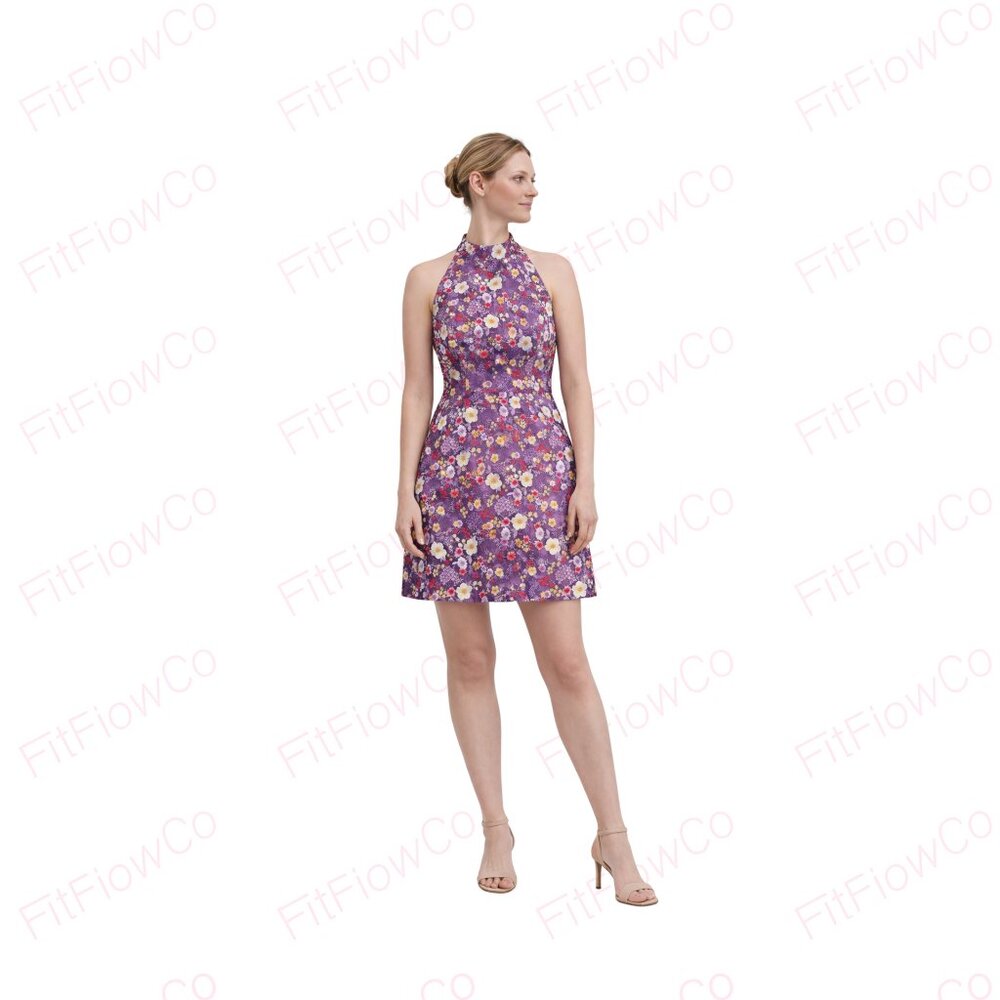 Eliza J Plum Embroidered Fit & Flare Dress NWT Size 4